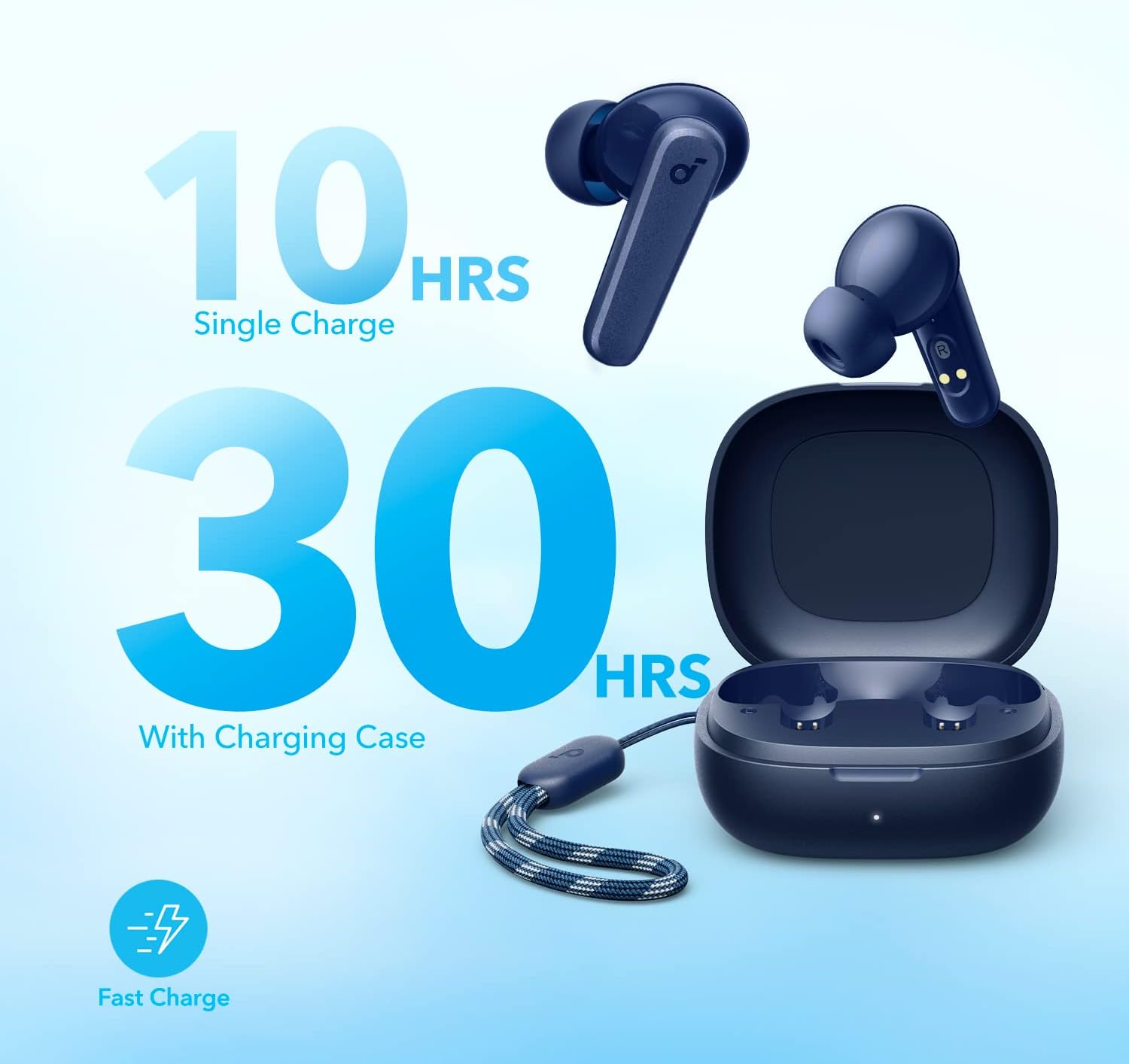 Anker Soundcore P20i Bluetooth Earphones, 10mm Drivers with Big Bass True Wireless Earbuds, Bluetooth 5.3, 30H Playtime, IPX5, 2 Mics for AI Clear Calls, 22 Preset EQs, Navy