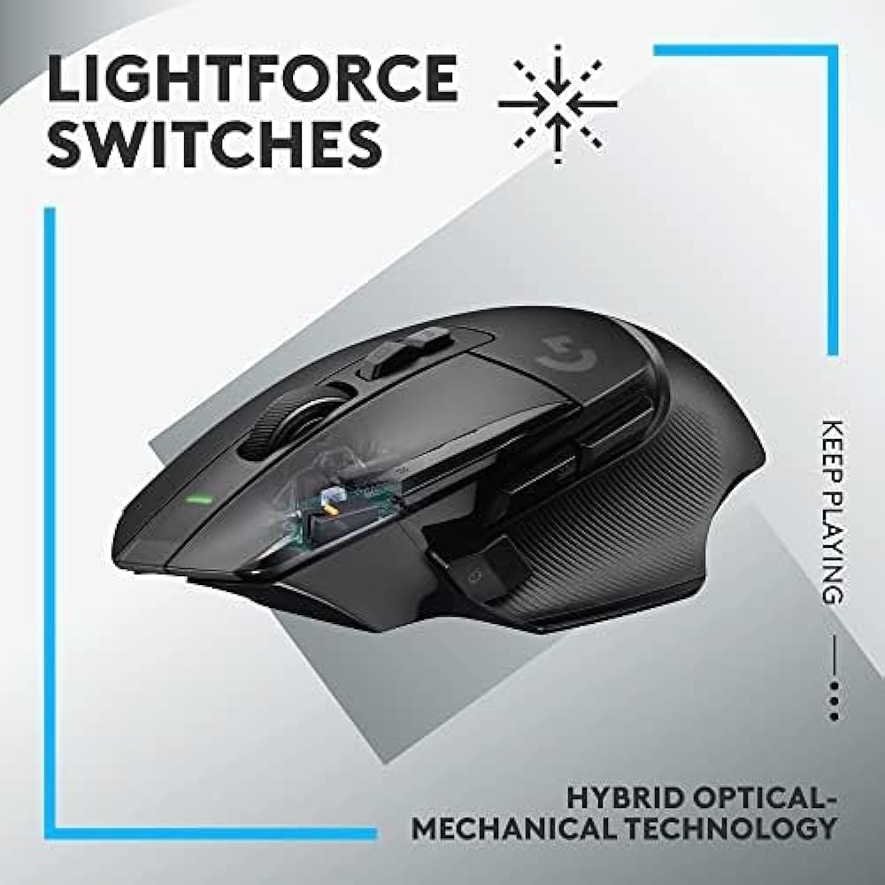AECOMP - Logitechs G502 X Lightspeed Wireless Gaming Mouse Lightforce Hybrid Optical-Mechanical Switches Hero 25k Gaming Sensor Pc Macos (G502X Wireless White)