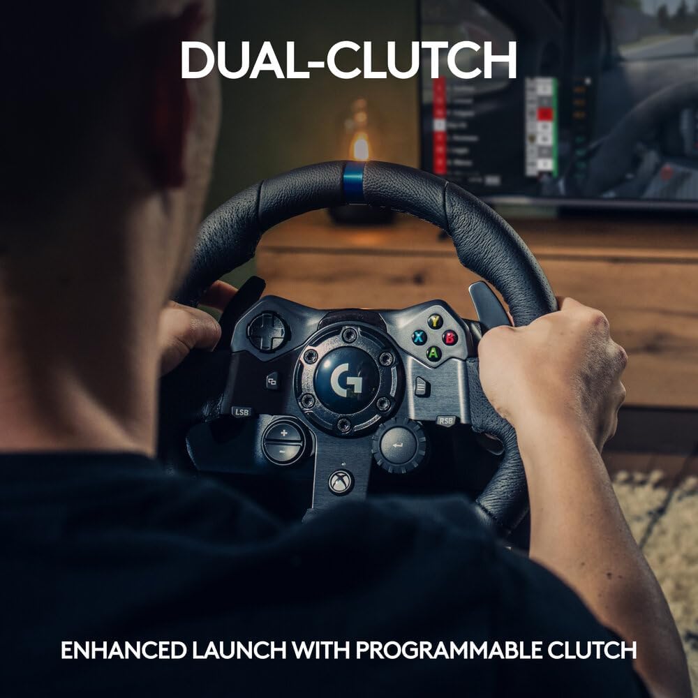 Logitech G923 Racing Wheel and Pedals for PS4 and PS5 - UAE Version & Driving Force Racing Shifter For G923, Black